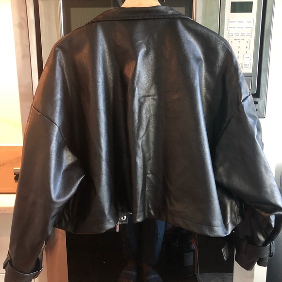 Faux Leather Cropped Jacket, brand Cider, size S - Picture 4 of 4